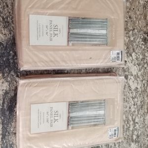 2 100% Silk Panel Pair Curtains